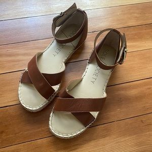 Sole Society Brown Leather Espadrilles